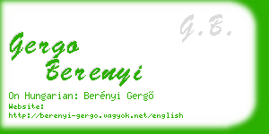 gergo berenyi business card